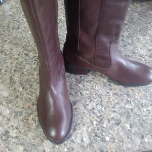 Donald J Pliner Brown Tall Riding Low Heel Leather As Is  Boots Size 10M